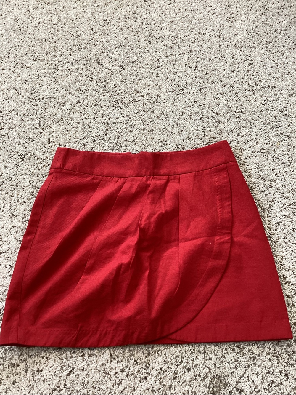 Forever 21 Red Mini Skirt with Curved Panel Detail
